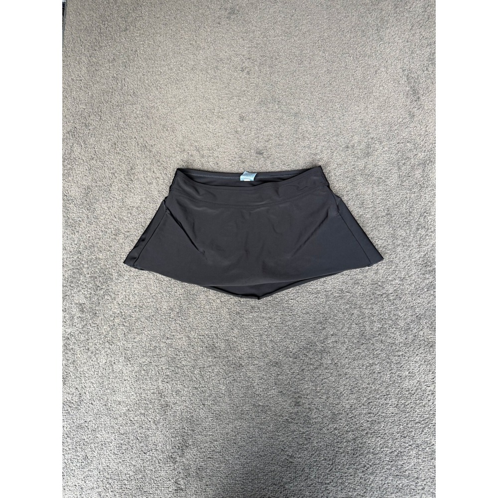 Shade & Shore Black Swim Skirt with Built-in Brief Small Solid Mid Rise